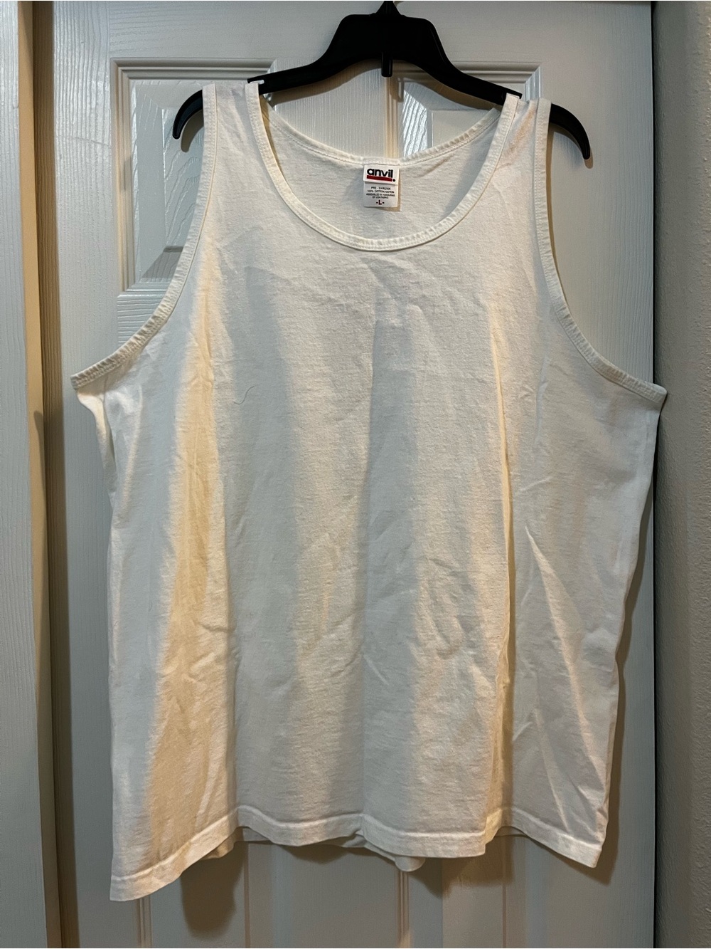 Vintage Anvil White Cotton Tank Top